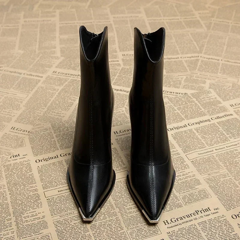 Reagan | Women’s Spring Pointed-Toe Heeled Ankle Boots