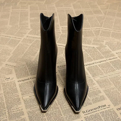 Reagan | Women’s Spring Pointed-Toe Heeled Ankle Boots