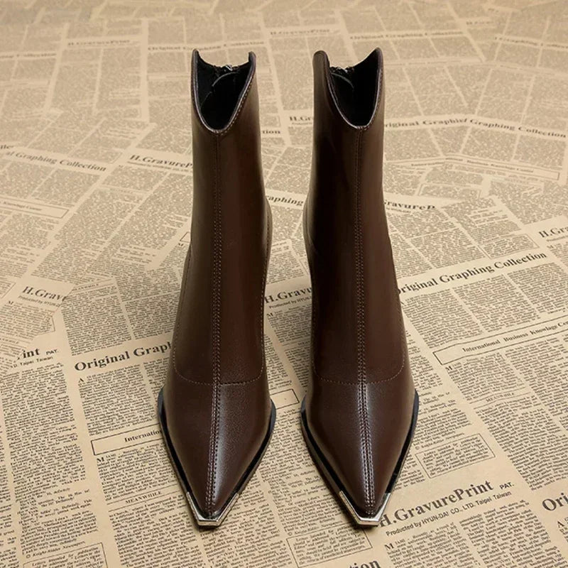 Reagan | Women’s Spring Pointed-Toe Heeled Ankle Boots