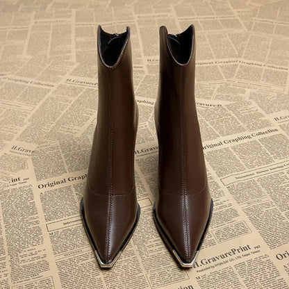 Reagan | Women’s Spring Pointed-Toe Heeled Ankle Boots