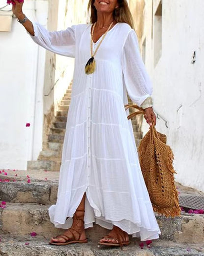Iona | Women’s Boho Linen Spring Maxi Dress