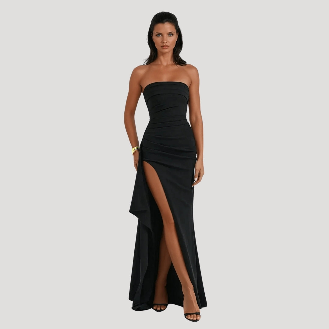 Viviana | Women’s Wedding Strapless High Slit Maxi Dress