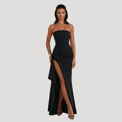 Viviana | Women’s Wedding Strapless High Slit Maxi Dress