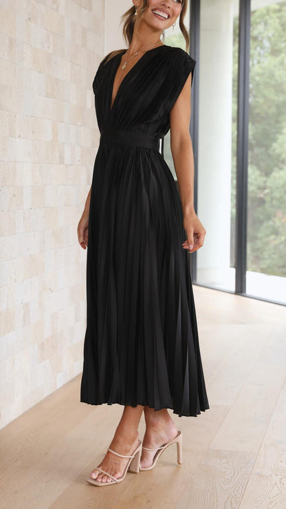 Adeline | Women’s Classic Pleated Maxi Dress