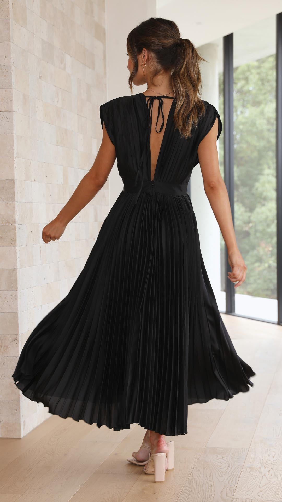 Adeline | Women’s Classic Pleated Maxi Dress