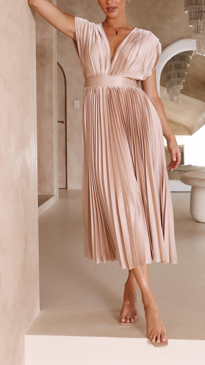 Adeline | Women’s Classic Pleated Maxi Dress