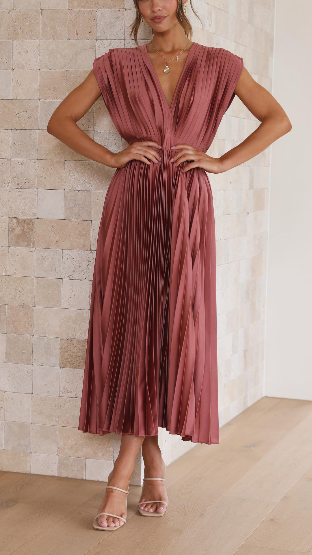 Adeline | Women’s Classic Pleated Maxi Dress