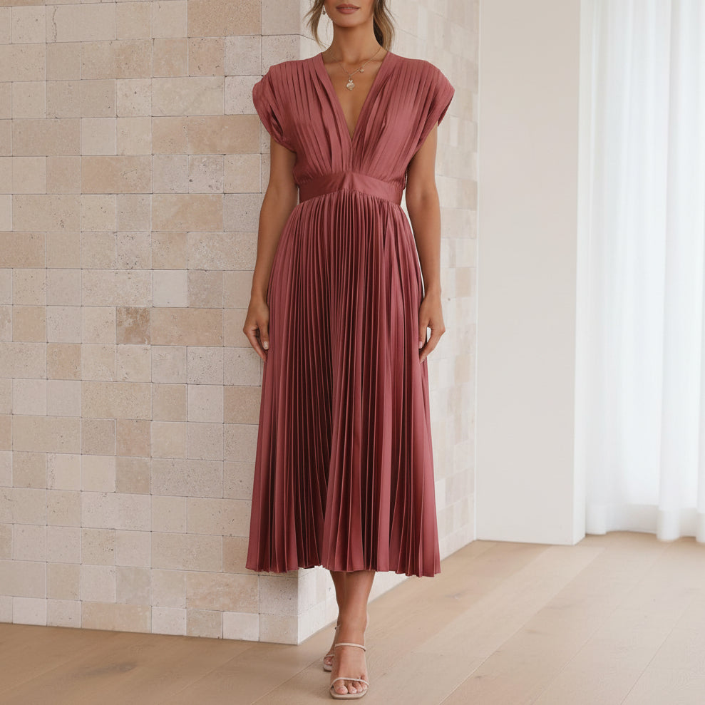 Adeline | Women’s Classic Pleated Maxi Dress