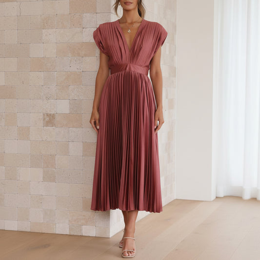 Adeline | Women’s Classic Pleated Maxi Dress