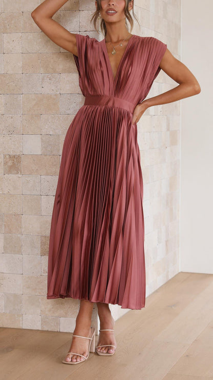 Adeline | Women’s Classic Pleated Maxi Dress