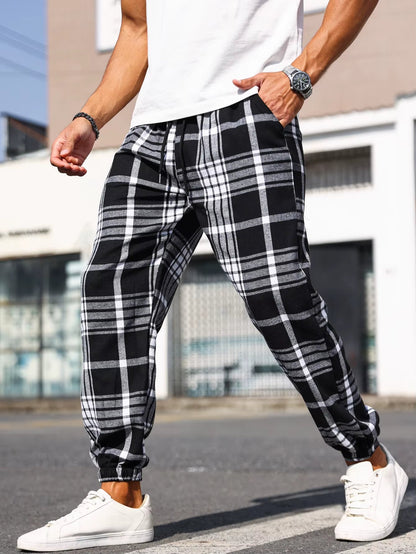Grayson | Men’s Plaid Tapered Casual Trousers