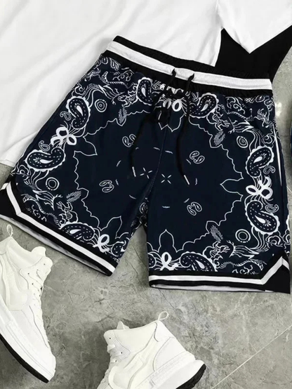 Reid | Men’s Paisley Mesh Shorts with Lightweight Breathable