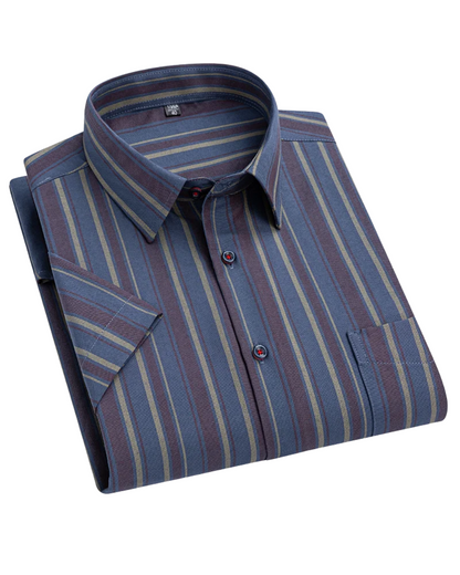 Stellan | Men’s Striped Short Sleeve Button Up Shirt
