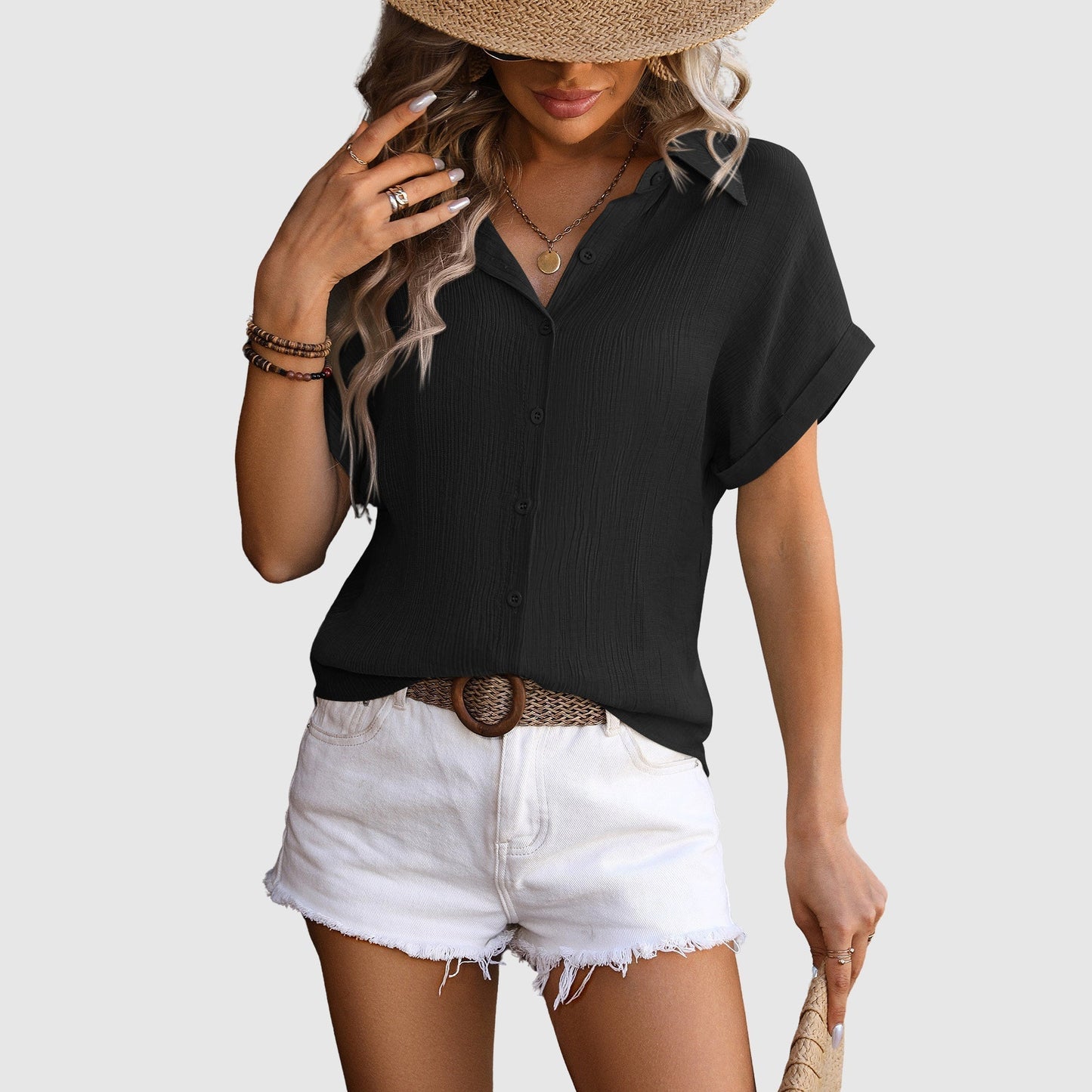 Dorothea | Women’s Soft Button-Front Spring Blouse