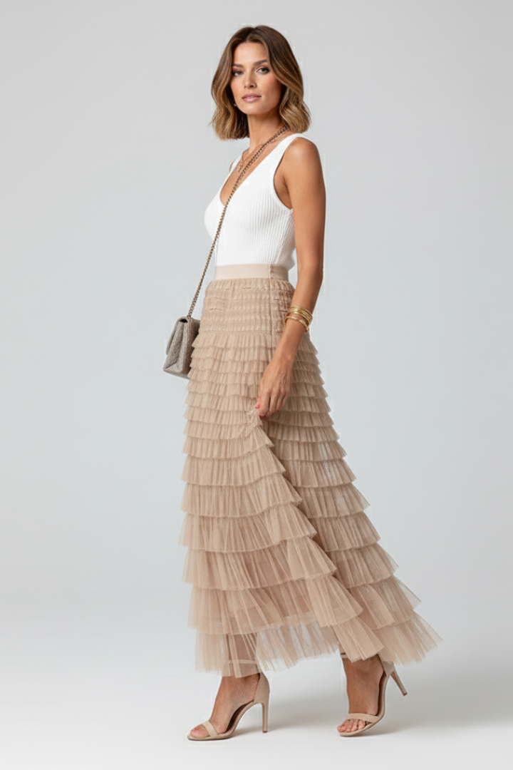 Maris | Women’s Layered Tulle Midi Skirt