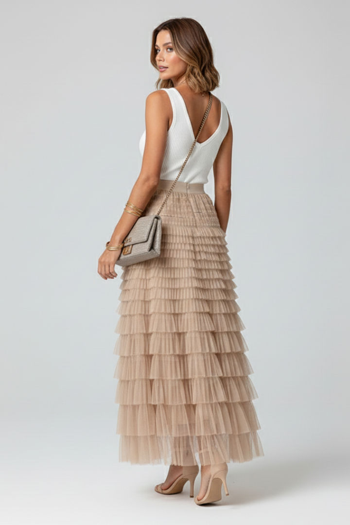 Maris | Women’s Layered Tulle Midi Skirt