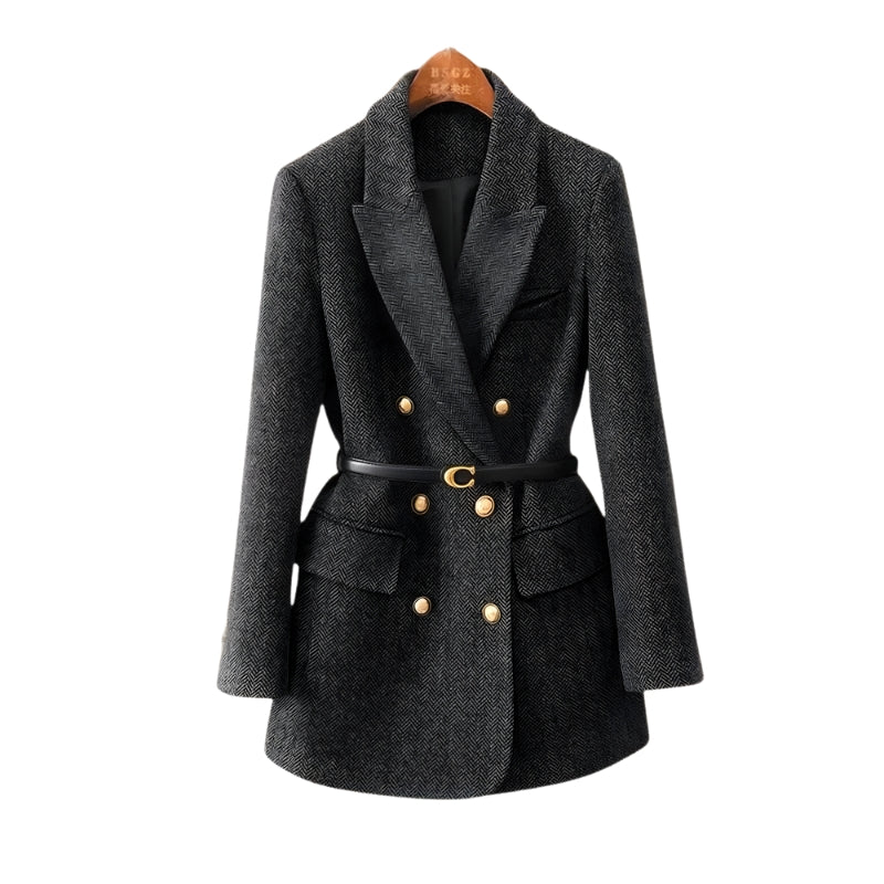 Adeline | Women’s Belted Long Blazer Coat