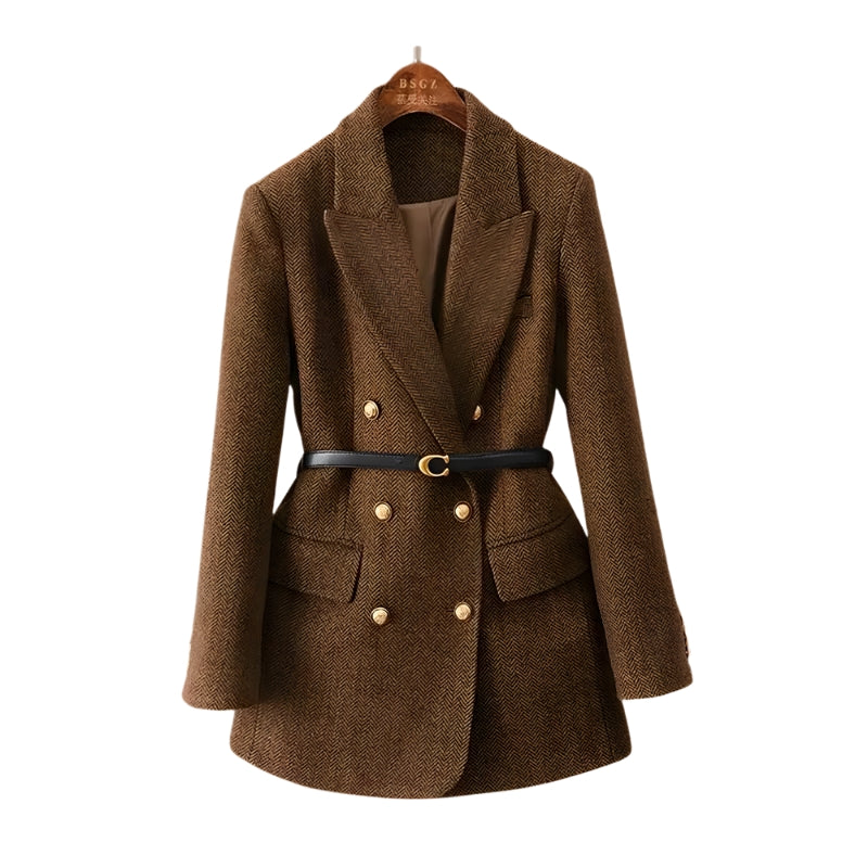 Adeline | Women’s Belted Long Blazer Coat