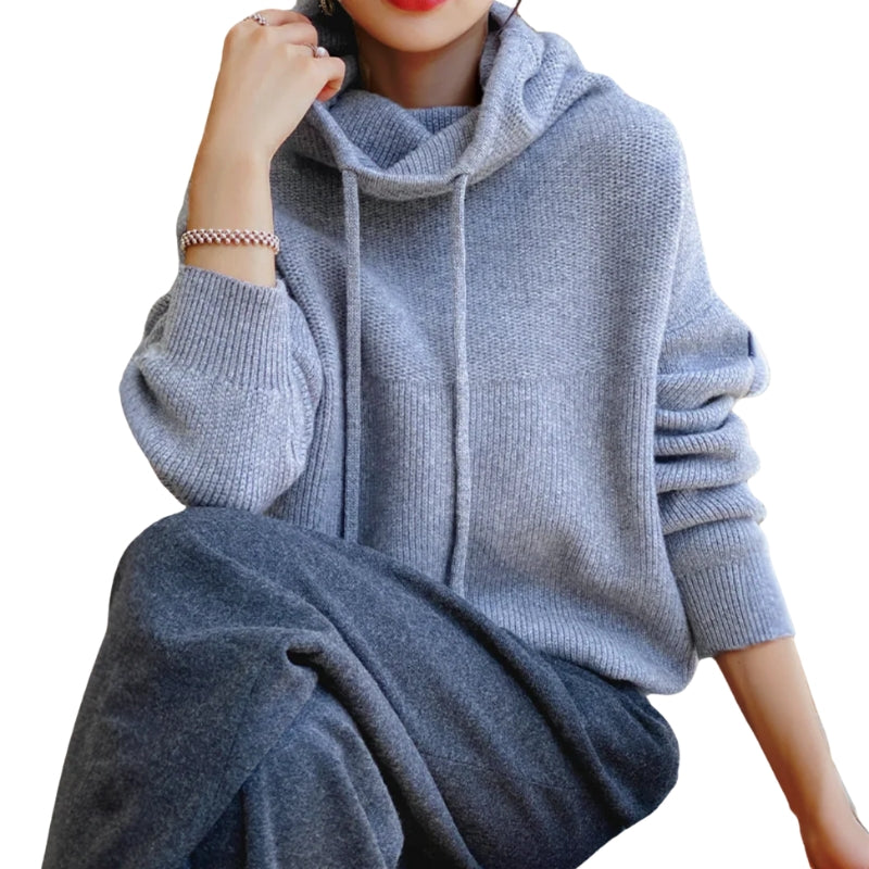 Jessica | Women’s Cowl Neck Knit Hoodie