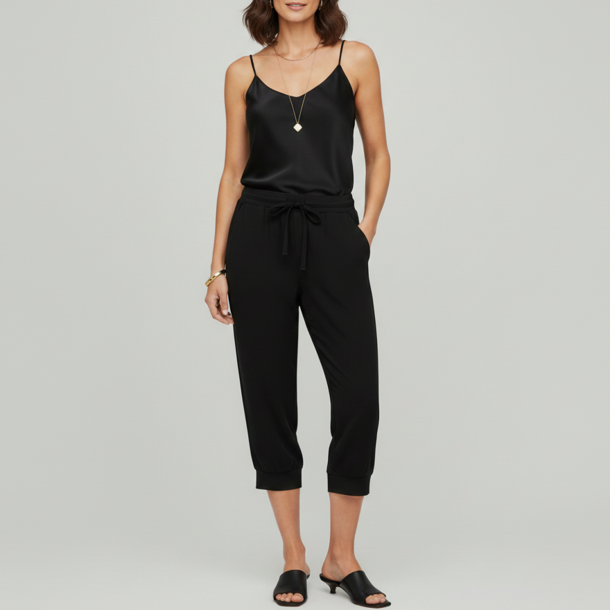 Jane | Women’s Capri Pants with Drawstring Waist and Side Pockets