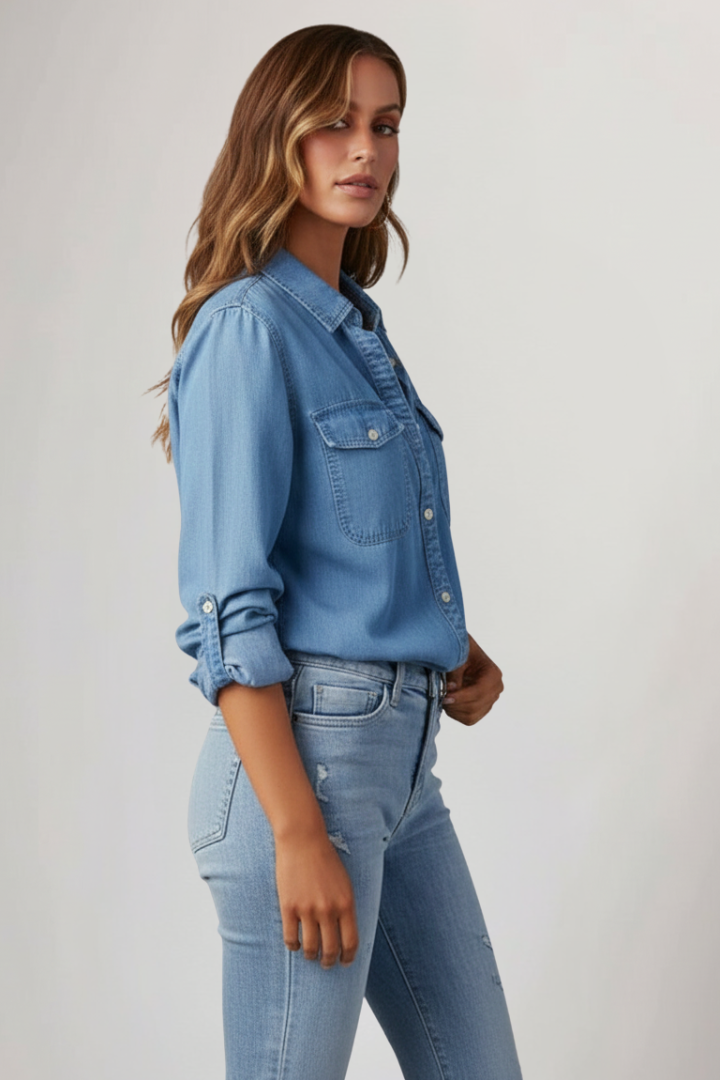 Brenda | Women’s Classic Button Front Denim Shirt