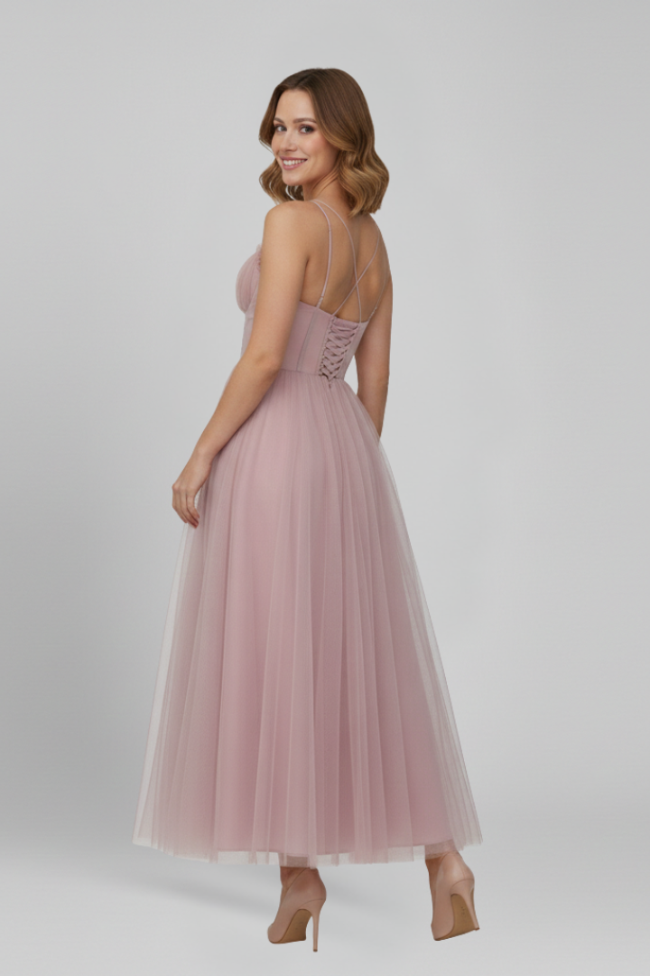 Roslyn | Women’s Strapless Tulle Midi Dress