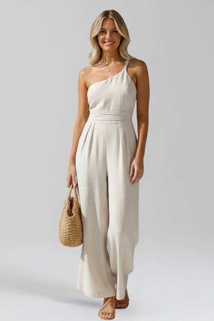 Everly | Women’s One Shoulder Wide Leg Jumpsuit