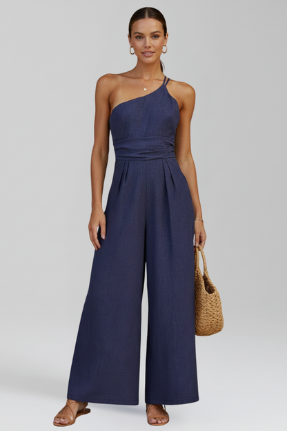 Everly | Women’s One Shoulder Wide Leg Jumpsuit