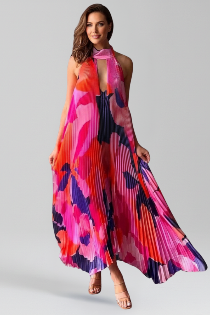 Jessica | Women’s Pleated Sleeveless Maxi Dress