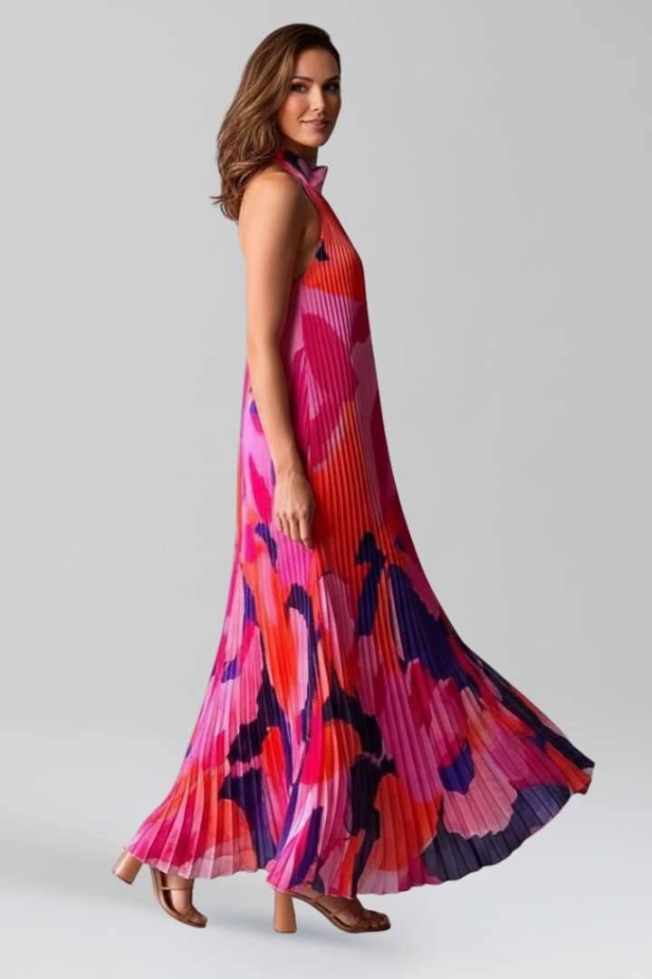 Jessica | Women’s Pleated Sleeveless Maxi Dress