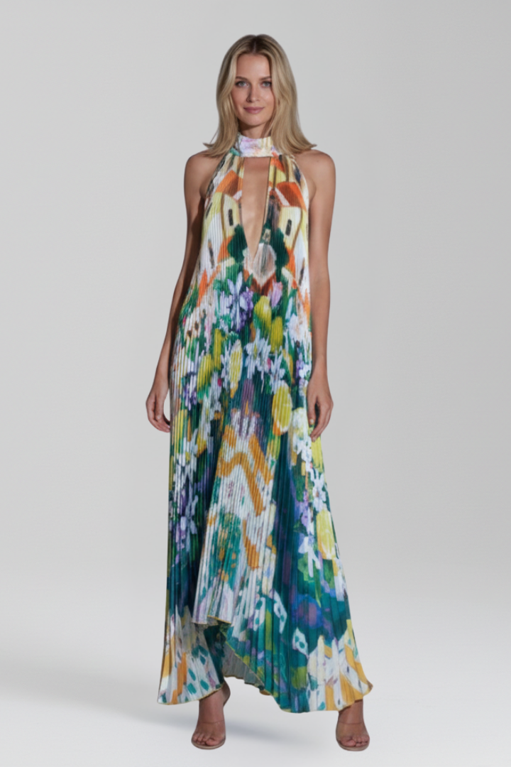 Jessica | Women’s Pleated Sleeveless Maxi Dress