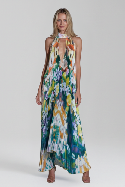 Jessica | Women’s Pleated Sleeveless Maxi Dress