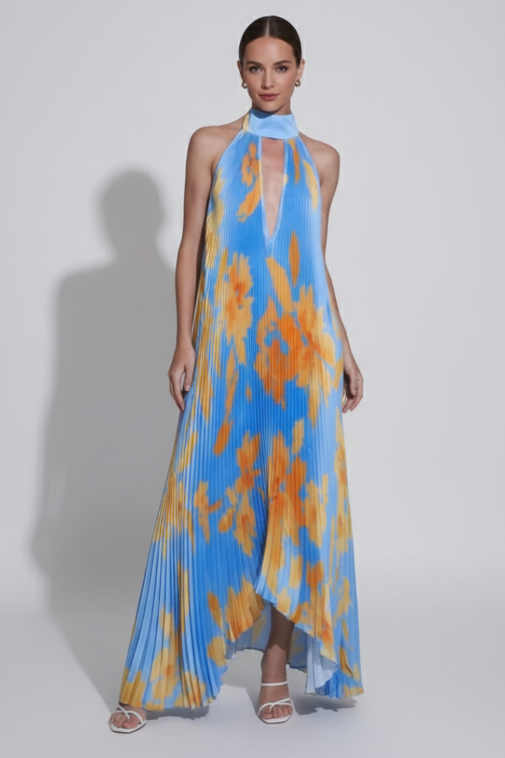 Jessica | Women’s Pleated Sleeveless Maxi Dress