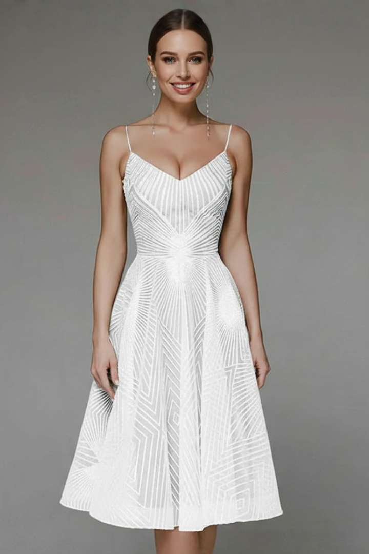 Elodie | Women’s Spaghetti Strap A-Line Midi Dress
