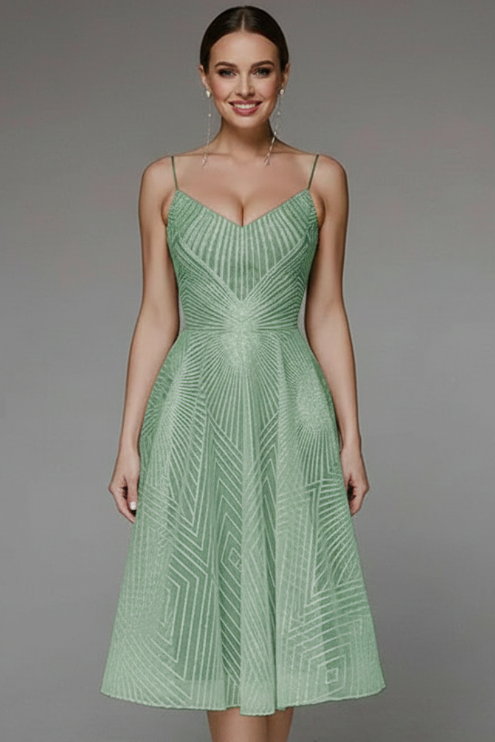 Elodie | Women’s Spaghetti Strap A-Line Midi Dress
