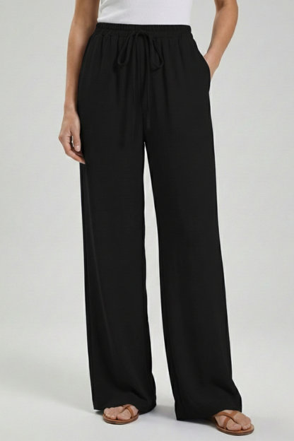 Bexley | Women’s Drawstring Palazzo Pants with Side Pockets