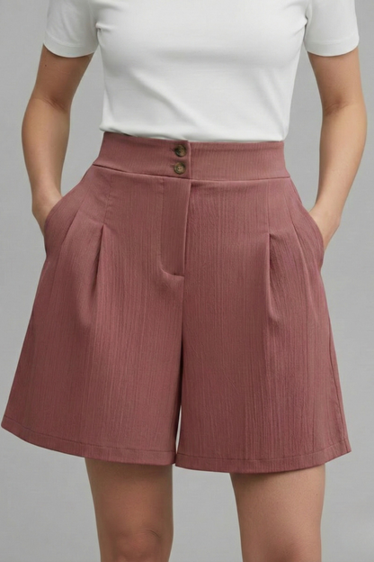 Aubrielle | Women’s High-Waisted Wide Leg Shorts