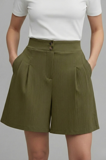 Aubrielle | Women’s High-Waisted Wide Leg Shorts