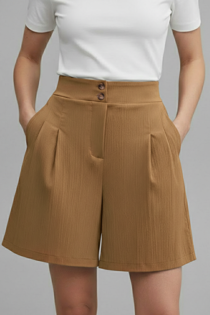 Aubrielle | Women’s High-Waisted Wide Leg Shorts