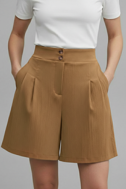 Aubrielle | Women’s High-Waisted Wide Leg Shorts