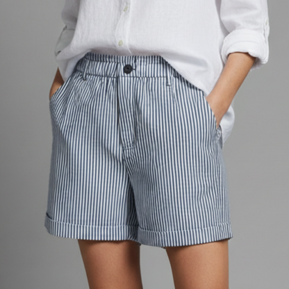 Tatum | Women’s High Waist Striped Tailored Shorts