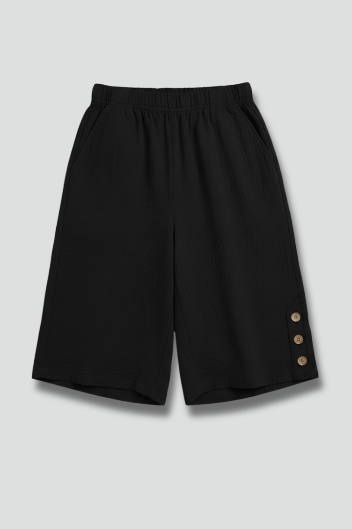 Camber | Women’s Elastic Waist Wide Leg Shorts with Button Detail