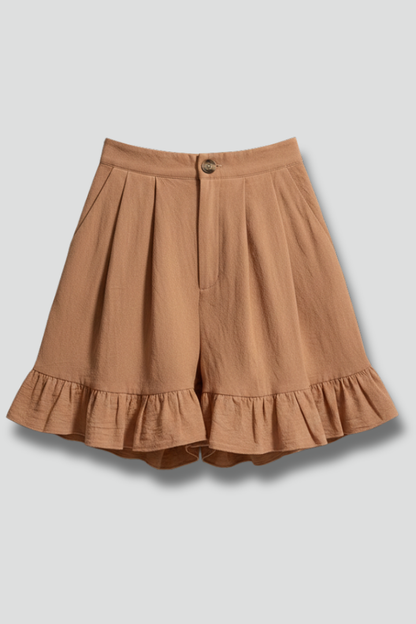 Averlynn | Women’s High-Waisted Casual Shorts with Ruffle Hem