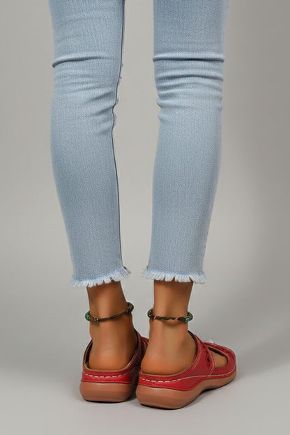 Zaria | Women’s Double Strap Slide Sandals with Cutout Detail