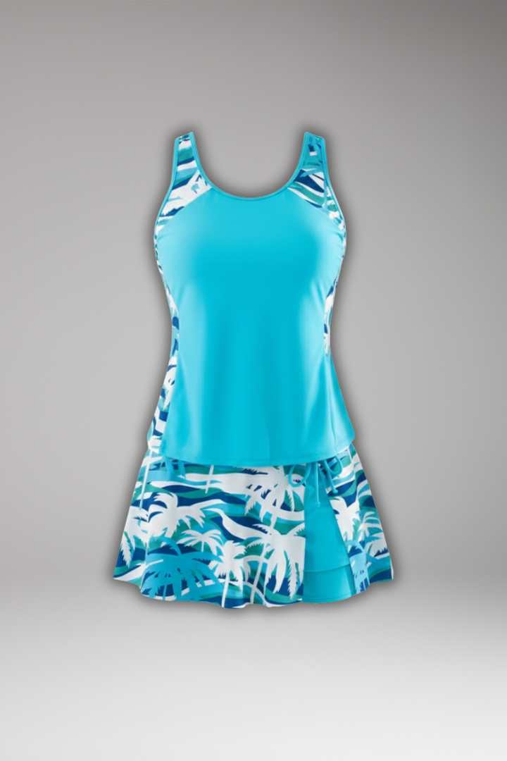 Briella | Women’s Racerback Tankini Set with Skirt
