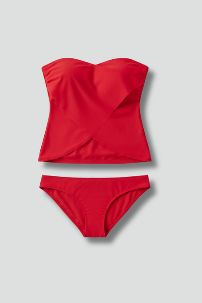 Cambrie | Women’s Strapless Tankini Set with Swim Shorts