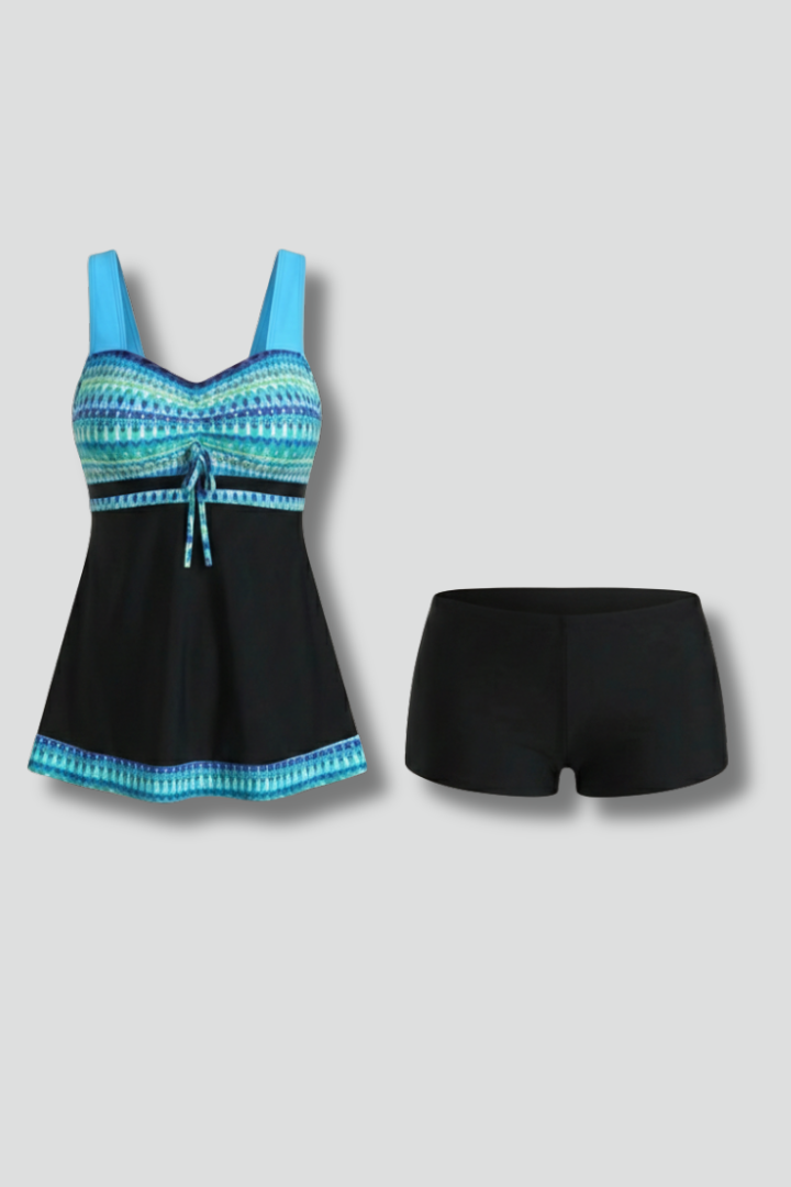 Brooklyn | Women’s Printed Tankini Set with Swim Shorts