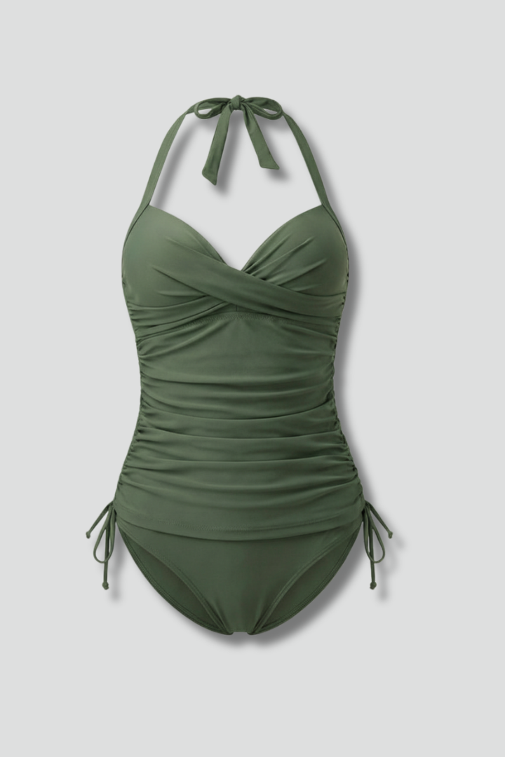 Ariella | Women’s Ruched V-Neck Tankini Swimsuit
