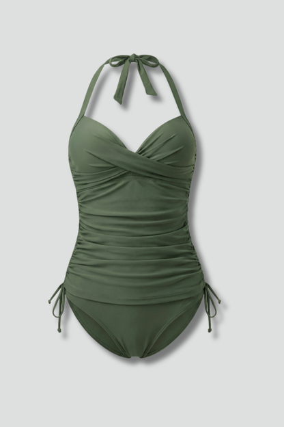 Ariella | Women’s Ruched V-Neck Tankini Swimsuit