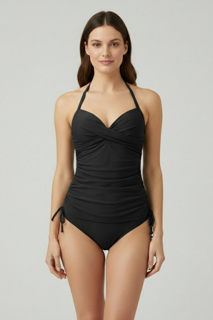 Ariella | Women’s Ruched V-Neck Tankini Swimsuit